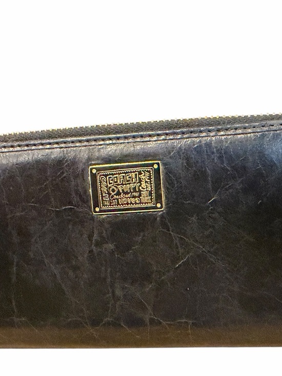 COACH POPPY Italian Calfskin Leather Slim L-zip Wallet w/Brass - style 46070 - Picture 5 of 15